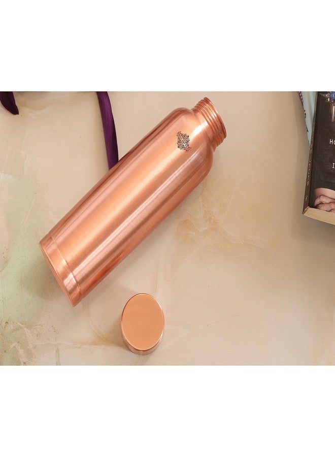 Indian Art Villa Pure Copper Water Bottle - 900 ML, Doctor's Choice Leak-Proof Ergonomic Design, Ayurvedic Copper Drinkware for Home, Office, Gym & Travel - Image 2